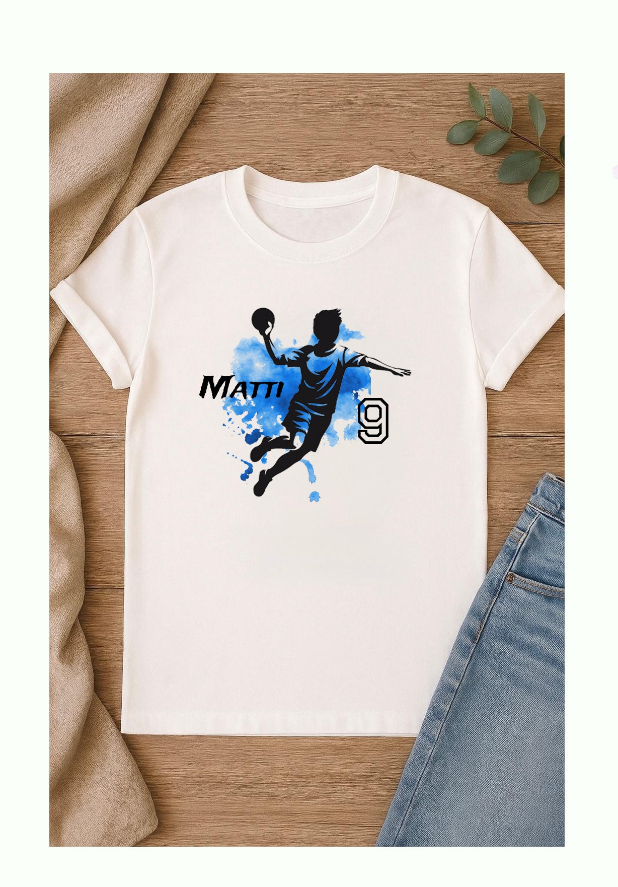 DTF Bügelbild Handball mit Name & Alter – Handballerin oder Handballer | Textiltransfer DIN A4 & A5