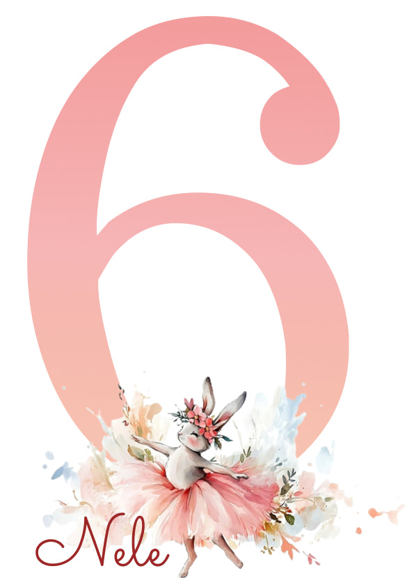 Hochwertiger Druck Ballerina-Hase, elastisch und langlebig auf Kinder-Shirt