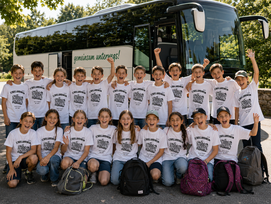 DTF Bügelbild Schullandheim – Beste Klasse der Welt I Klassenfahrt T-Shirt DTF Transfer Set für Baumwolle & Mischgewebe