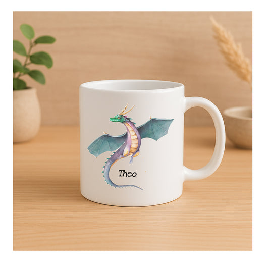 Bruchsichere Kindertasse 180 ml mit Drachen-Motiv – leichte Kunststofftasse, beidseitig bedruckt