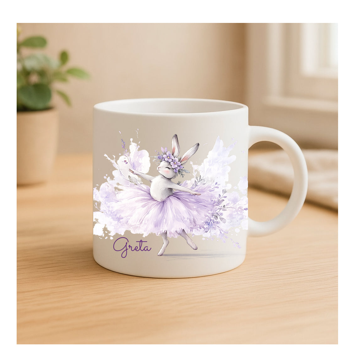 Keramiktasse matt Ballerinahäschen