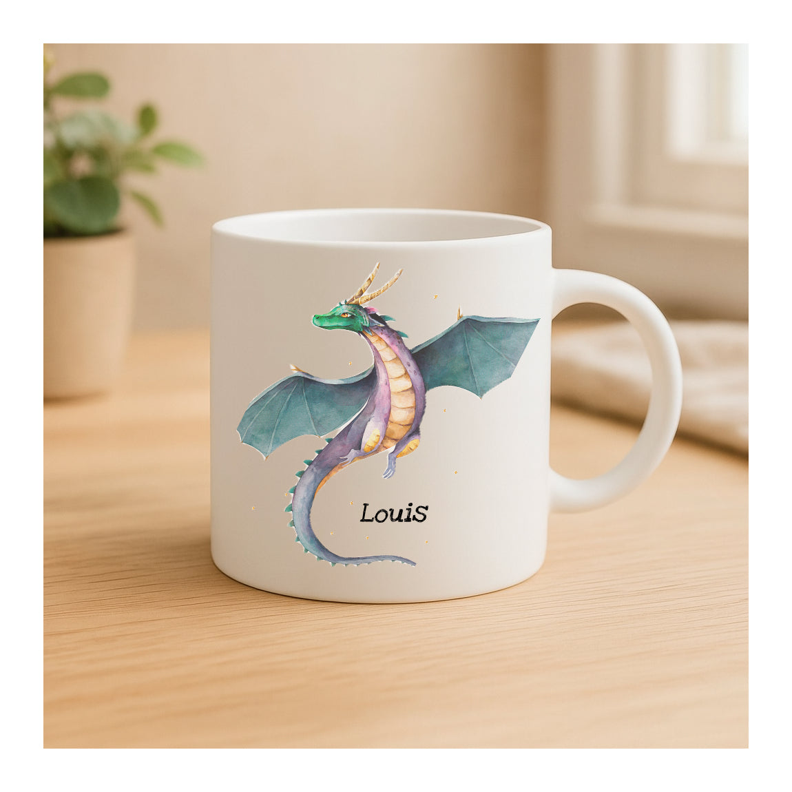 Matte Keramiktasse mit fliegendem Drachen und Sternen, hochwertiger Sublimationsdruck, beidseitig bedruckt, Geschenk für Kinder und Erwachsene