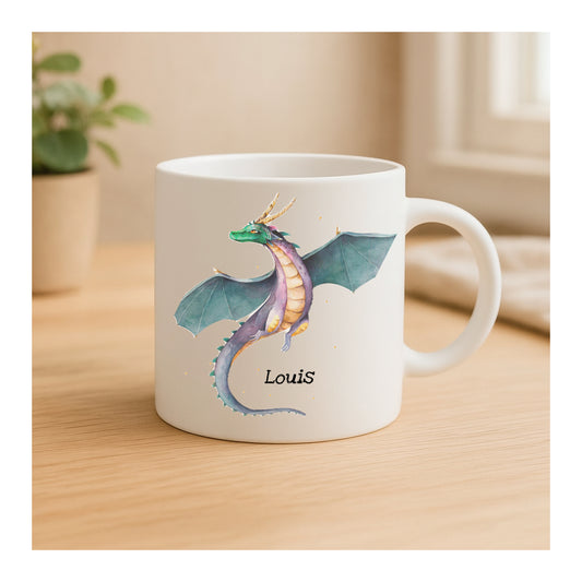 Matte Keramiktasse mit fliegendem Drachen und Sternen, hochwertiger Sublimationsdruck, beidseitig bedruckt, Geschenk für Kinder und Erwachsene