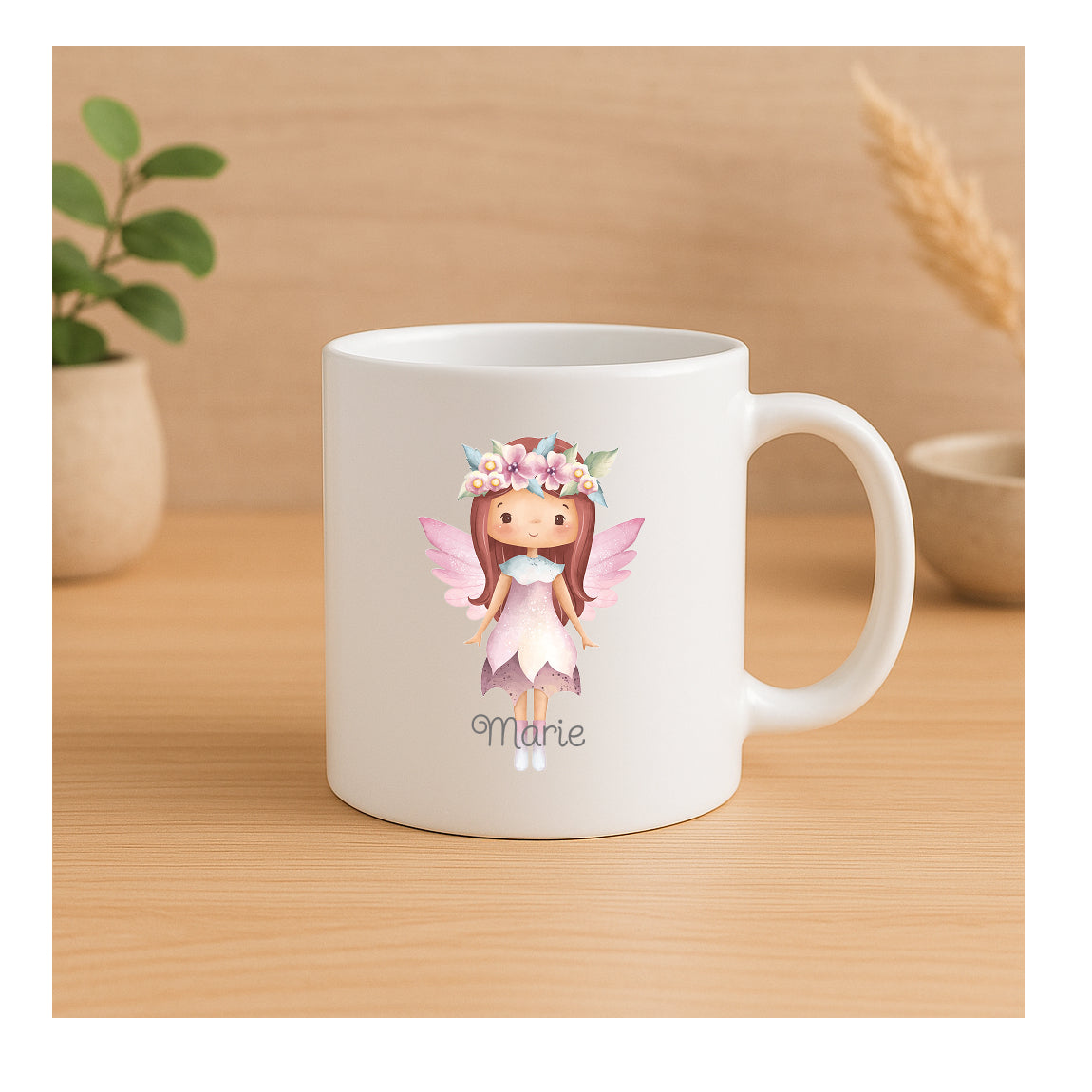 Bruchsichere Kindertasse 180 ml mit Feen-Motiv – leichte Kunststofftasse, beidseitig bedruckt