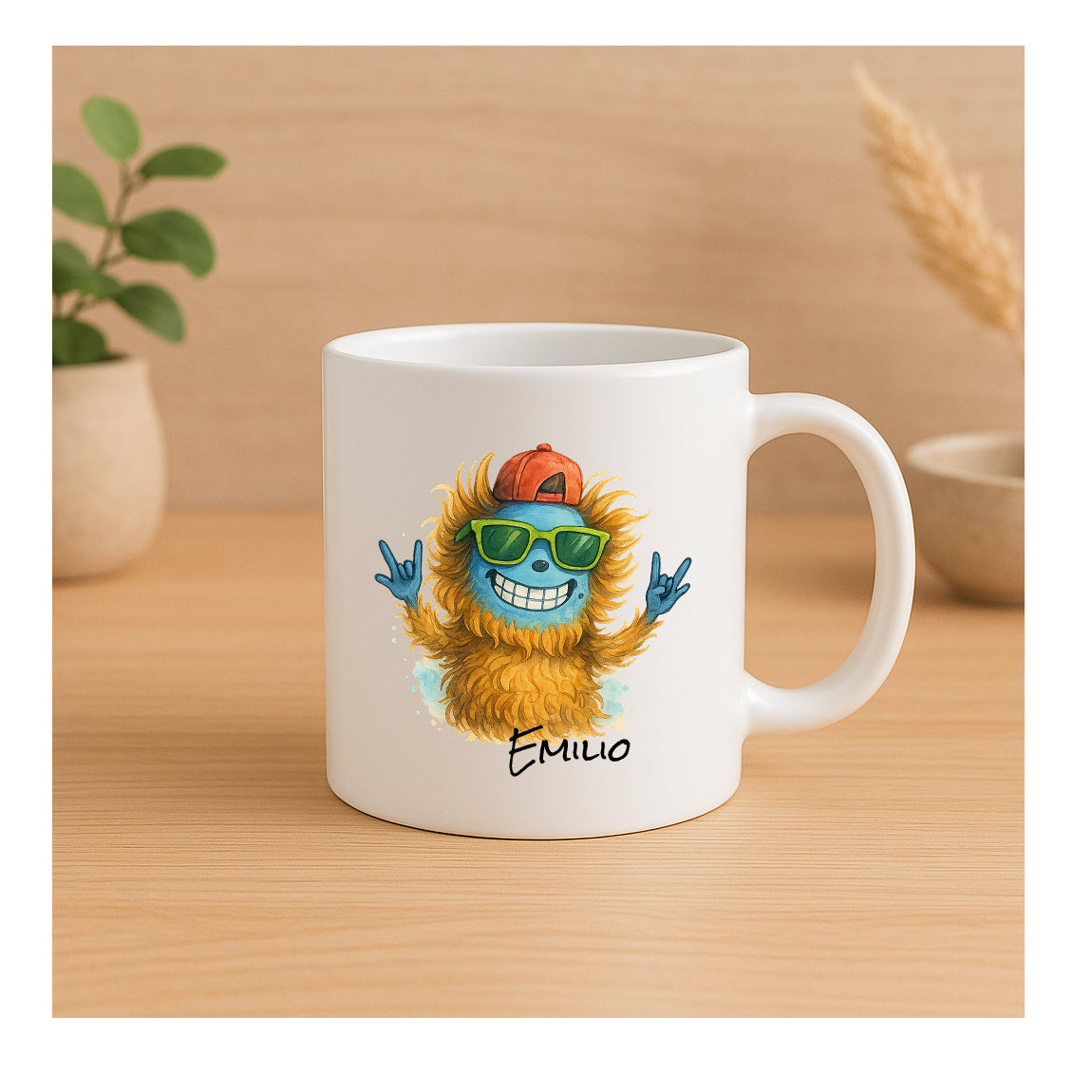 Bruchsichere Kindertasse 180 ml mit Monster Brother oder Monster Sister Motiv – leichte Kunststofftasse, beidseitig bedruckt Geschwistertasse