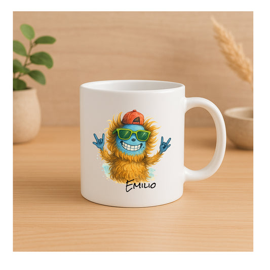 Bruchsichere Kindertasse 180 ml mit Monster Brother oder Monster Sister Motiv – leichte Kunststofftasse, beidseitig bedruckt Geschwistertasse