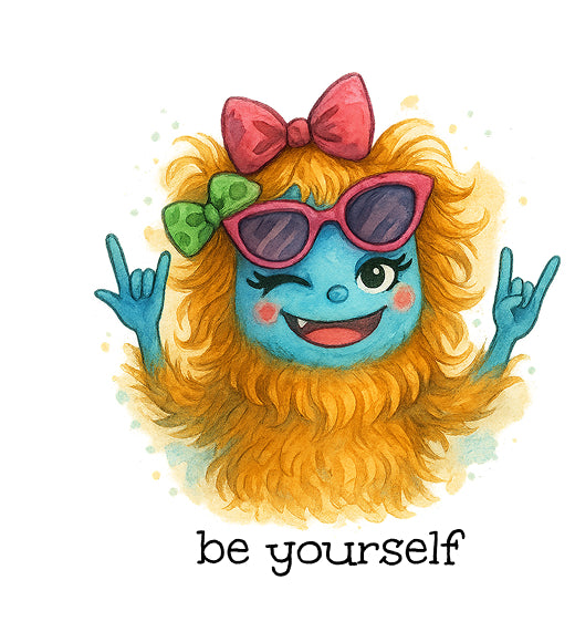 Detailansicht DTF Bügelbild Monster Bruder, hochwertiger Druck, kräftige Farben, langlebig und flexibel