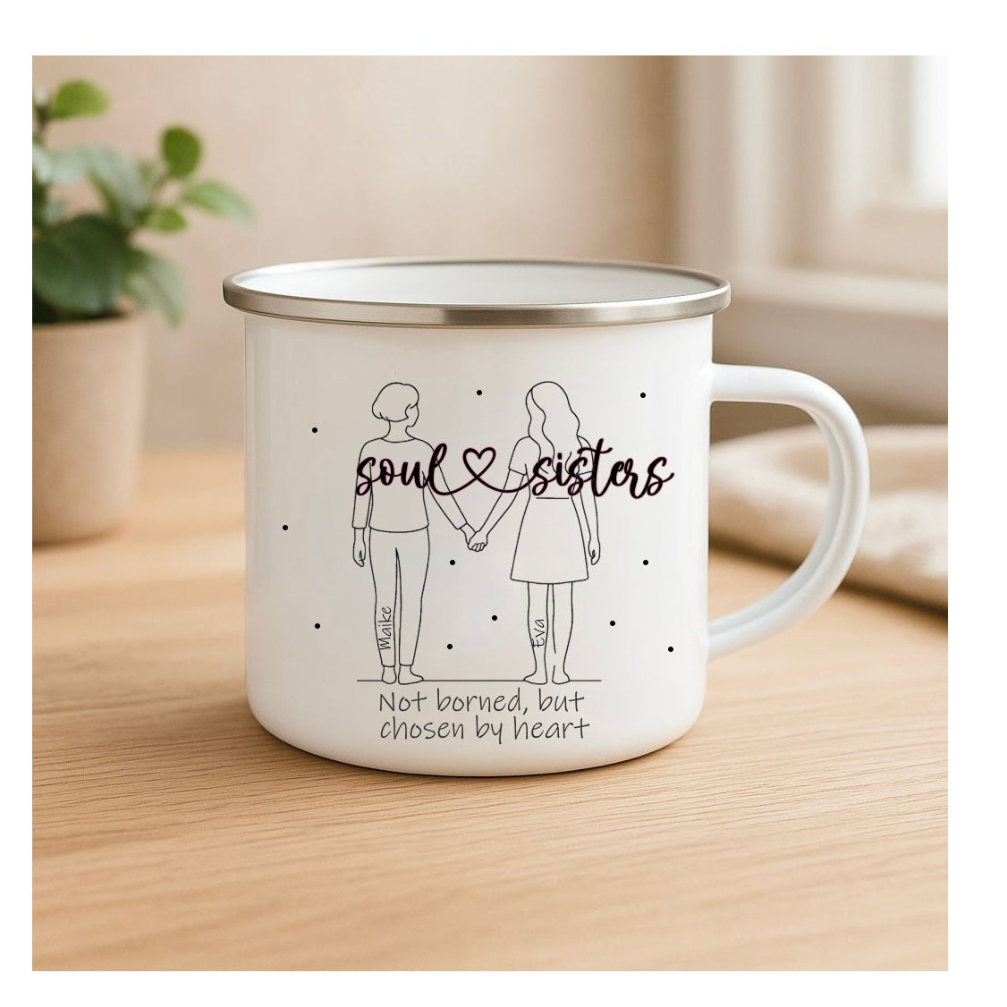 Personalisierte Freundinnen-Tasse ‚Soulsisters‘ – liebevolles Geschenk für besondere Freundschaften