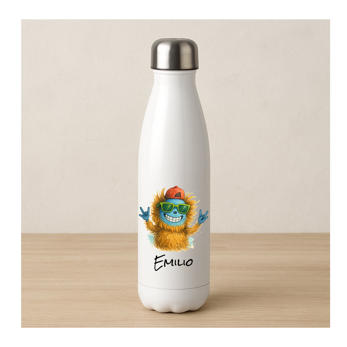 Personalisierte Edelstahl-Thermosflasche mit Monster Brother Motiv – doppelwandig, Sublimationsdruck, Trinkflasche für Jungen