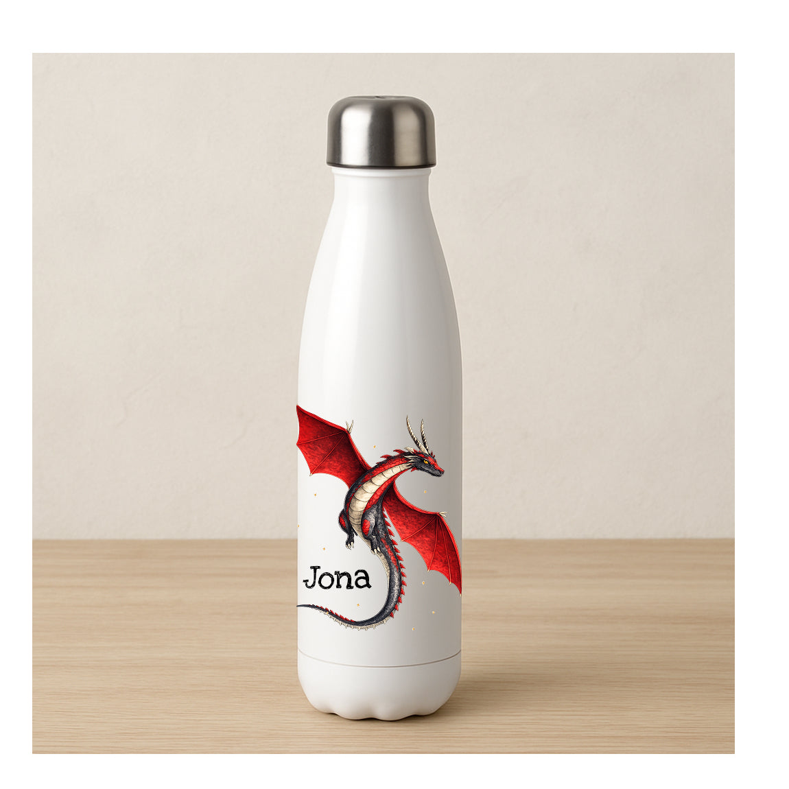 Thermosflasche Drache fliegend mit Farbverlauf in zwei Farben